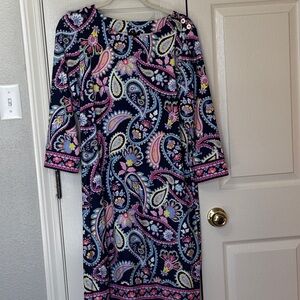 Talbots Multicolor Paisley Long Sleeve Dress